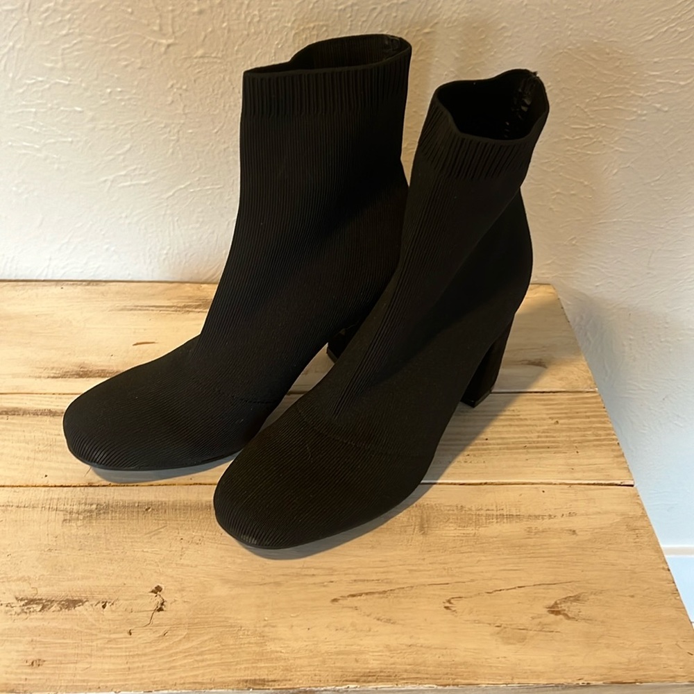 NWT (sticker) Black Mia Sock Boots.   Never worn!